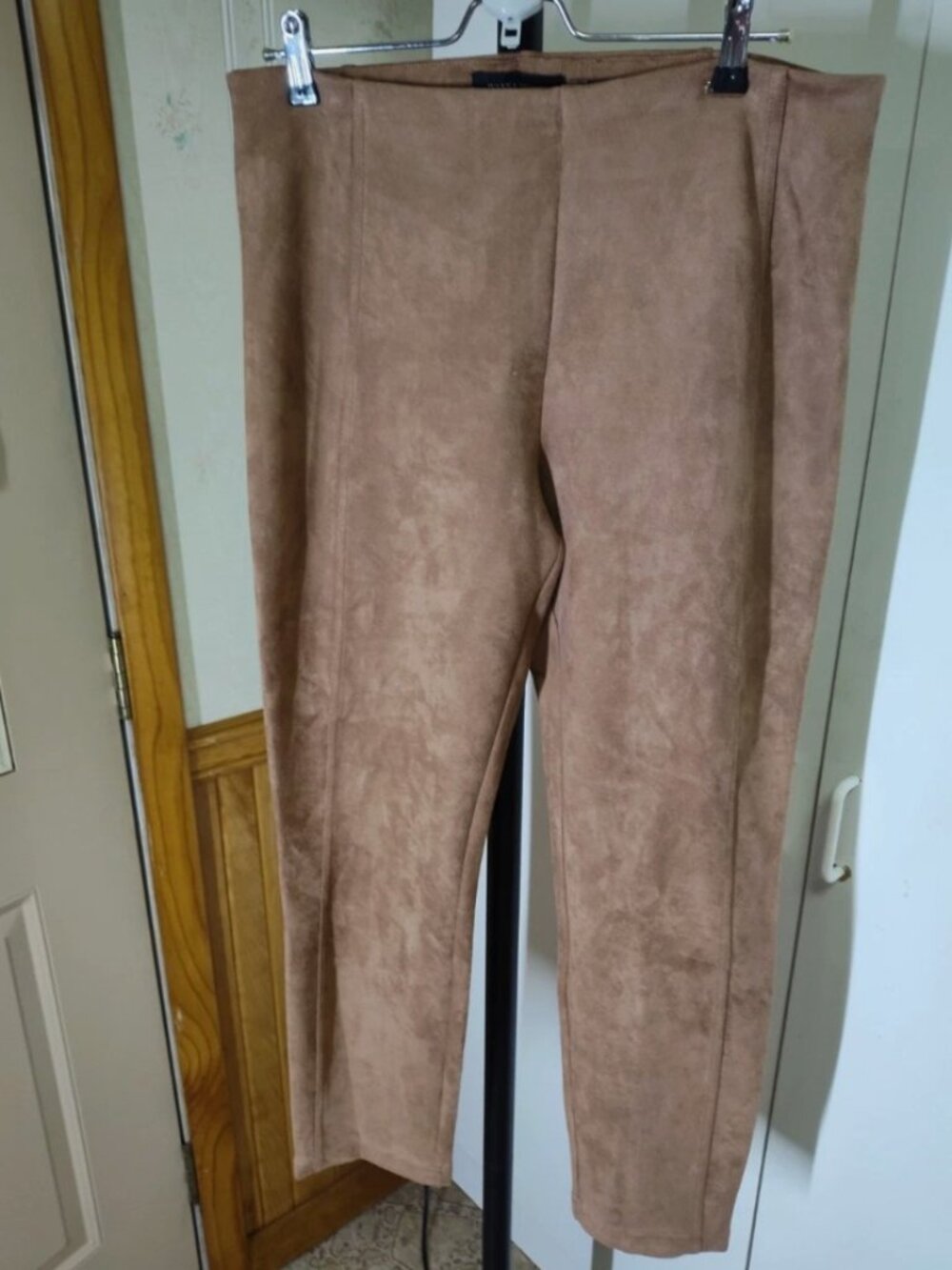 Ivanka Trump Women's Brown Skinny Faux Suede Stretch Pull-On Pants